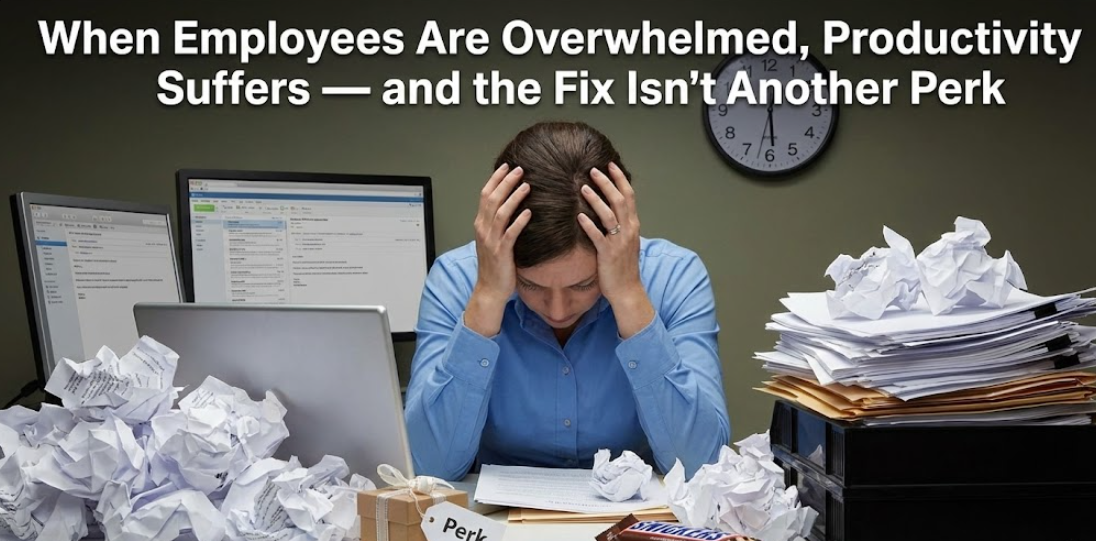 When Employees Are Overwhelmed, Productivity Suffers — and the Fix Isn’t Another Perk